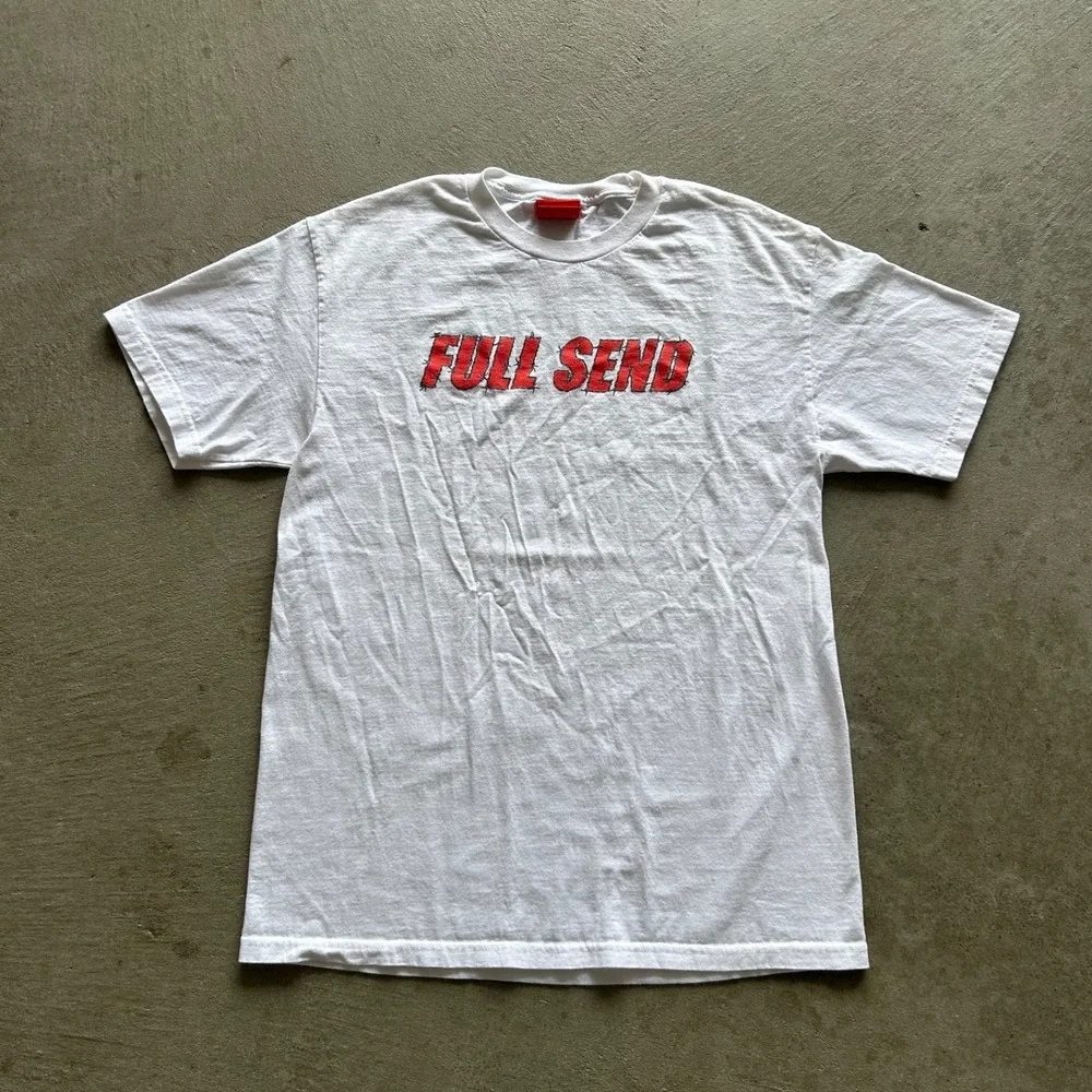 Full Send Barbed Wire Shirt Size Large‎ White Logo Nelk Boys